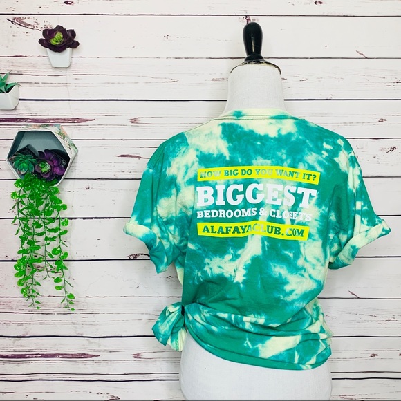 Green Mustache Tie Dye T-Shirt Unisex Size Medium - Picture 6 of 10